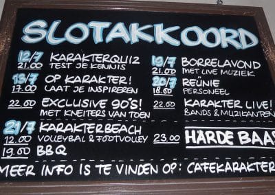 Krijtbord Café Karakter