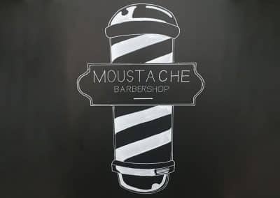 Krijtbord Moustache Barbershop